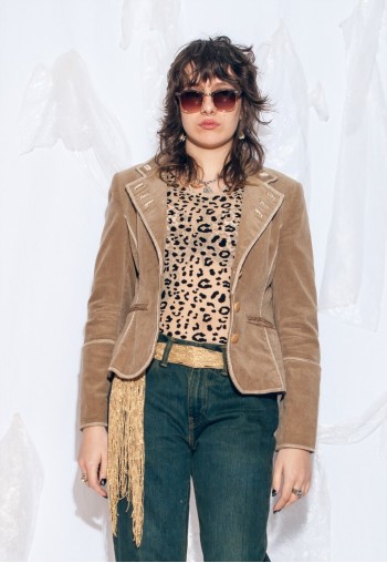 Vintage Y2K Corduroy Blazer in Beige