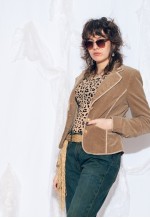 Vintage Y2K Corduroy Blazer in Beige