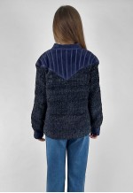 Graumann Vintage 70's Blue Suede Fabric Long Sleeve Jacket
