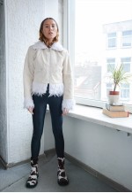 Vintage Authentic Cream Faux Fur Trim DIESEL Jacket
