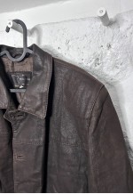 Vintage Brown Real Leather Jacket / Coat - M - L