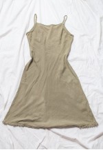 Vintage Y2K Whimsigoth Slip Dress in Khaki