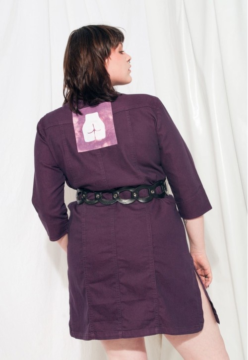 Reworked Dress Y2K Vintage Feminist Patch Shirt Dress