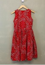 Vintage Y2K Paisley Summer Dress Red Pleated With Patterns