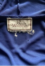 70's Janice Wainwright Vintage Blue Slinky Long Sleeve Dress