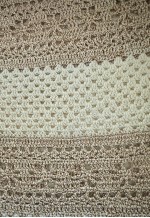 70's Vintage Cream Gold Crochet Fluted Sleeve Midi Dress