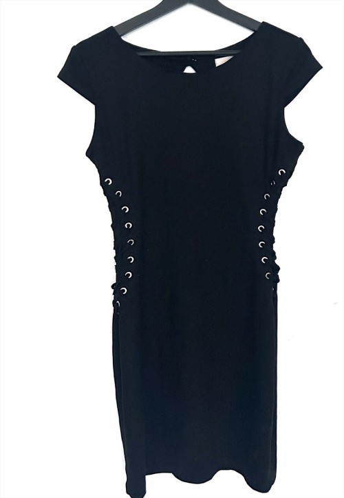 Sexy Mini Black Dress With Lace Up Sides
