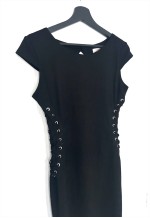 Sexy Mini Black Dress With Lace Up Sides
