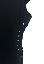 Sexy Mini Black Dress With Lace Up Sides