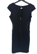 Sexy Mini Black Dress With Lace Up Sides