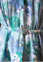Light blue belted floral peplum vintage dress