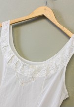 Vintage Y2K Slip Dress White With Floral Lace Details