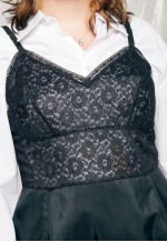 Vintage Slip Dress 50s Lace Lingerie Party Mini in Black