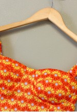 Vintage Y2K Floral Summer Dress Orange With Patterns