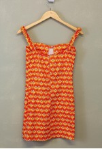Vintage Y2K Floral Summer Dress Orange With Patterns