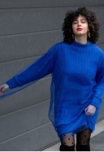 Royal Avantgarde Winter Oversized Jumper Dress with Tulle