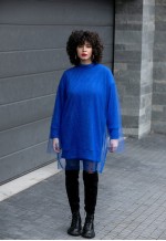 Royal Avantgarde Winter Oversized Jumper Dress with Tulle