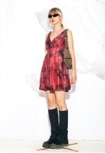 Reworked Vintage 90s Tie Dye Silk Mini Dress in Pink