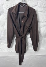 Vintage 80s Dark Brown Shirt Jacket - Large