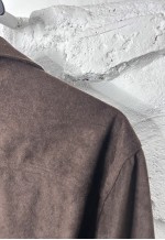 Vintage 80s Dark Brown Shirt Jacket - Large