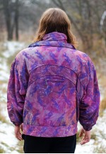 Vintage 90s Unique Iridescent Abstract Pattern Puffer Jacket