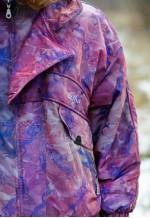Vintage 90s Unique Iridescent Abstract Pattern Puffer Jacket