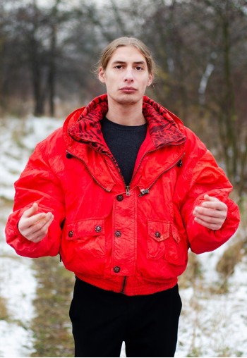 Vintage 90s Unique Winter Oversized Puffer Jacket in Orange