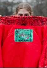 Vintage 90s Unique Winter Oversized Puffer Jacket in Orange