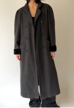 Vintage Long Grey Wool Coat