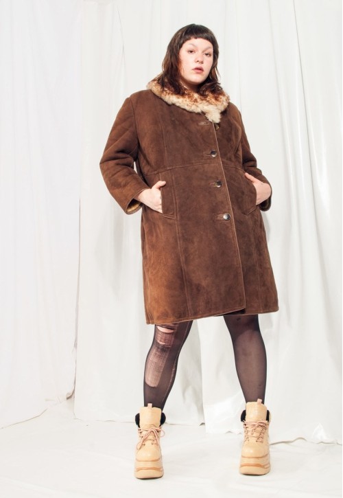 Vintage Shearling Coat 70s Penny Lane leather jacket