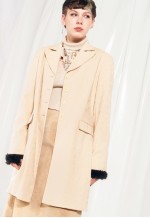 Vintage Blazer Coat Y2K Long Jacket in Beige