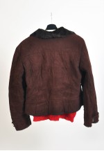 Vintage 0s faux suede faux shearling jacket