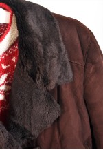 Vintage 0s faux suede faux shearling jacket