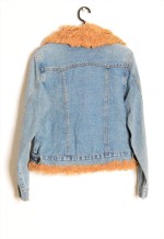 Y2K Light Blue Faux Fur Penny Lane Style Denim Jacket