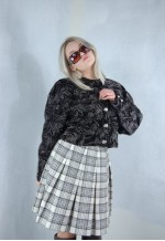 Vintage y2k shine baggy short baggy blazer jacket in black