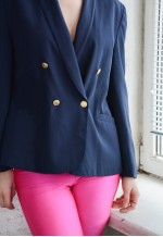 Vintage Blue Double Breasted Blazer Jacket