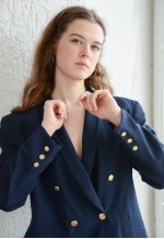 Vintage Blue Double Breasted Blazer Jacket