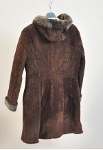 Vintage 00s faux fur suede leather coat