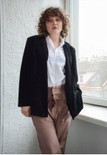 Vintage Black Velvet Blazer Jacket