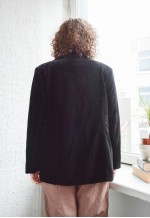 Vintage Black Velvet Blazer Jacket
