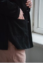 Vintage Black Velvet Blazer Jacket